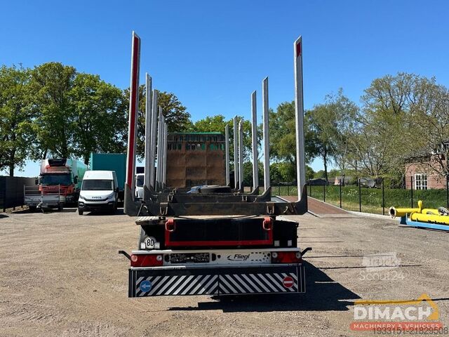 Transporteur de bois Fliegl 3 x 3 asser - luchtvering - BPW assen - houtrou...