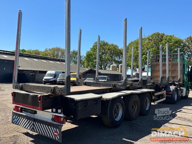 Transporteur de bois Fliegl 3 x 3 asser - luchtvering - BPW assen - houtrou...
