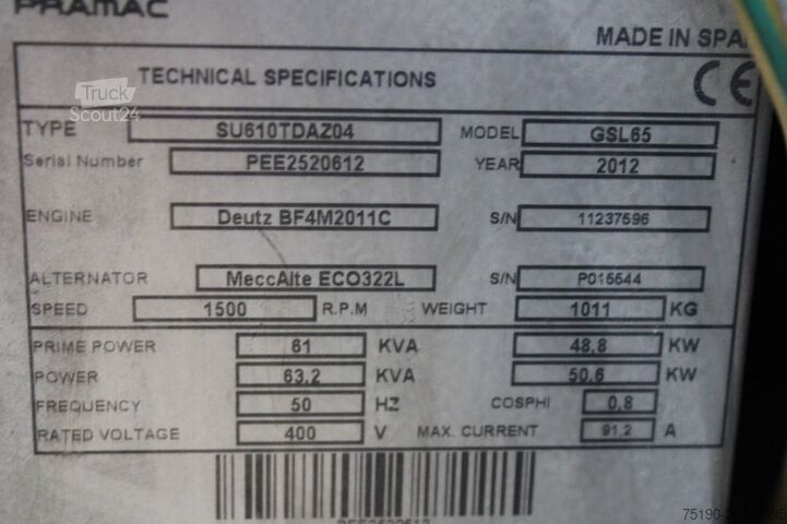 Agregat Pramac GSL 65