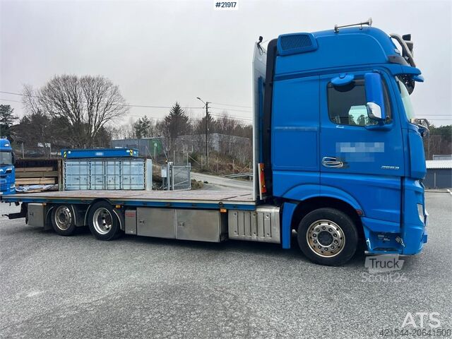 Plattform trailer Mercedes-Benz Actros 6x2 flatbed truck w/ 2012 konar 2 axle flat
