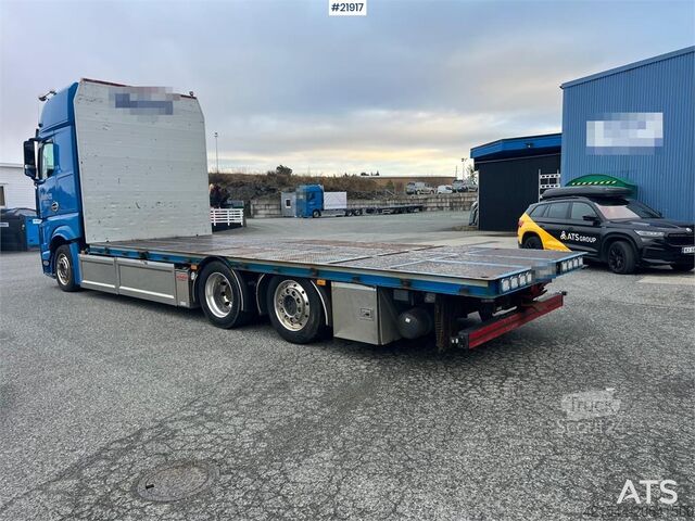 Plattform trailer Mercedes-Benz Actros 6x2 flatbed truck w/ 2012 konar 2 axle flat