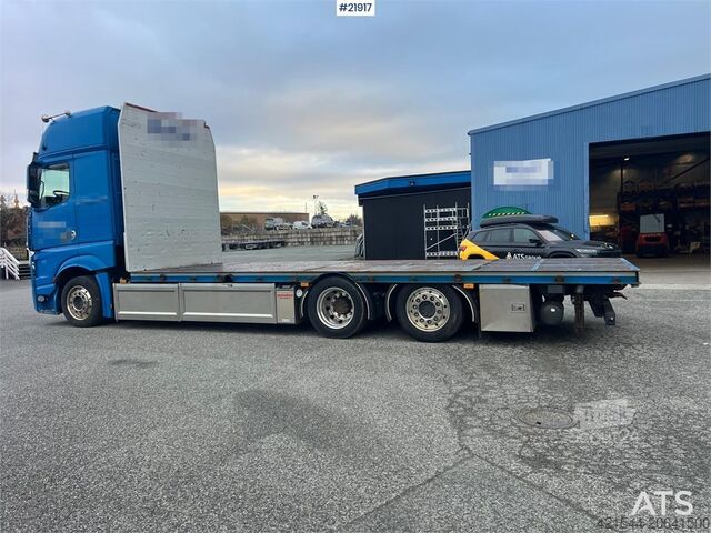 Rimorchio della piattaforma Mercedes-Benz Actros 6x2 flatbed truck w/ 2012 konar 2 axle flat