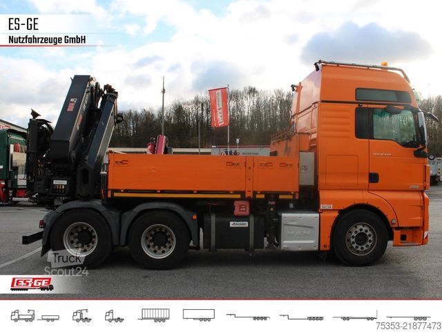 Camion plateau MAN TGX 26.540 + HIABV-Ladekran 477E-4 HIPRO