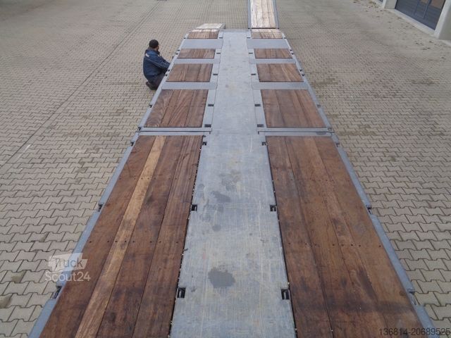Low loader semitrailer FAYMONVILLE S43 Seilwinde hydr. Plateau Lenkachse 49,5 To