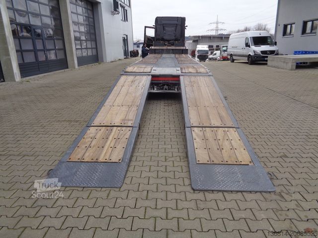 Low loader semitrailer FAYMONVILLE S43 Seilwinde hydr. Plateau Lenkachse 49,5 To