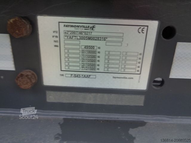 Low loader semitrailer FAYMONVILLE S43 Seilwinde hydr. Plateau Lenkachse 49,5 To