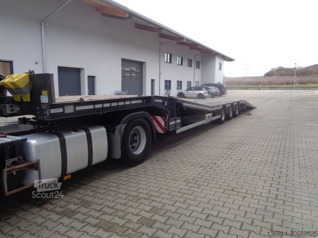 Low loader semitrailer FAYMONVILLE S43 Seilwinde hydr. Plateau Lenkachse 49,5 To