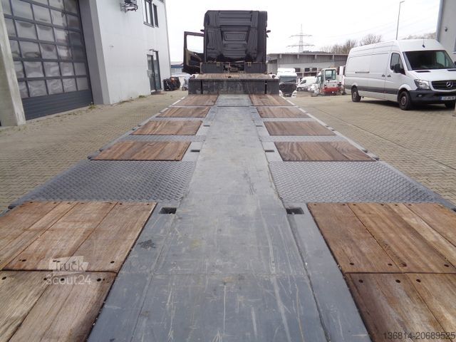 Low loader semitrailer FAYMONVILLE S43 Seilwinde hydr. Plateau Lenkachse 49,5 To