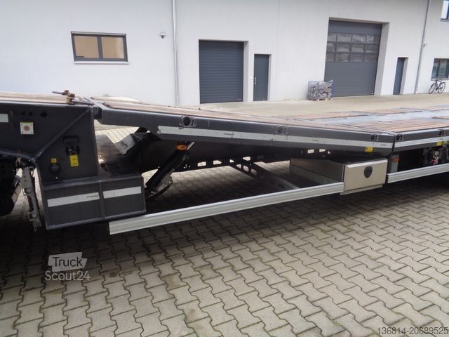 Low loader semitrailer FAYMONVILLE S43 Seilwinde hydr. Plateau Lenkachse 49,5 To