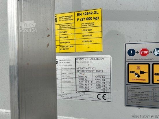 Полуремарке с подвижен под KNAPEN K200/KT01, 10 MM BODEN, ALU-CHASSI, ALU-FELGEN, 1-A LIFTACHSEN, ROLLPLANE, BODENSCHUTZPLANE