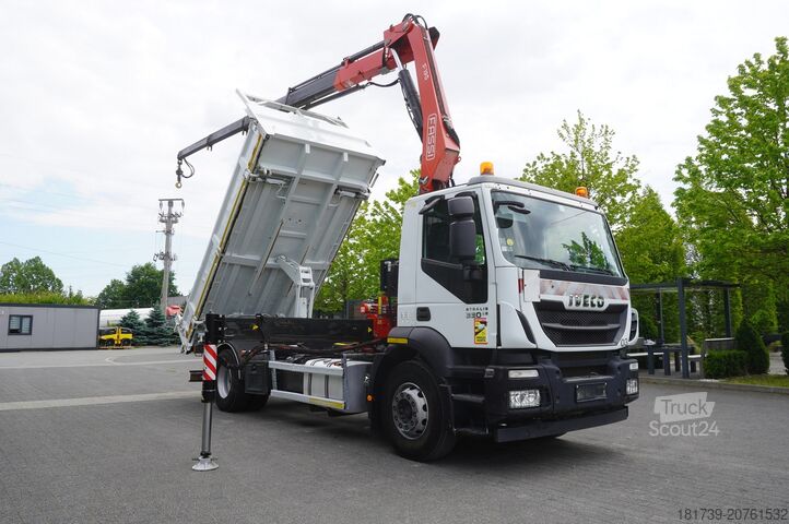 üç taraflı damper Iveco STRALIS 330 E6 / FASSI 195A 8.5 T