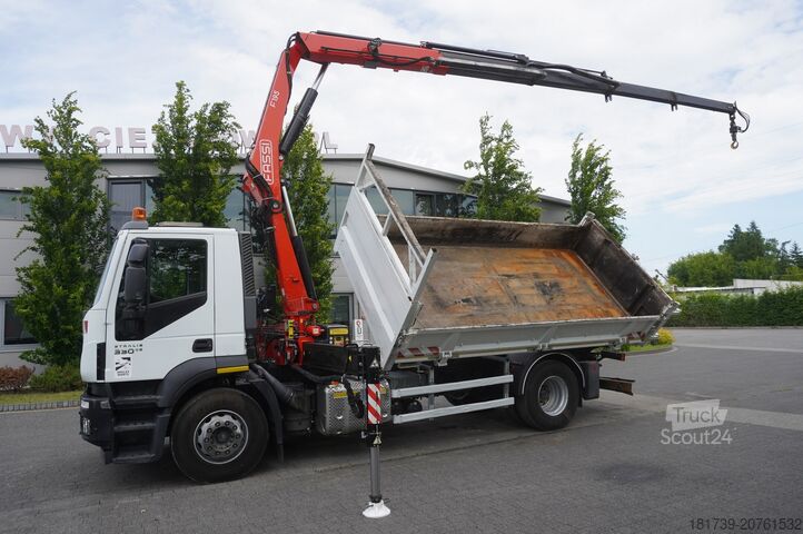 üç taraflı damper Iveco STRALIS 330 E6 / FASSI 195A 8.5 T