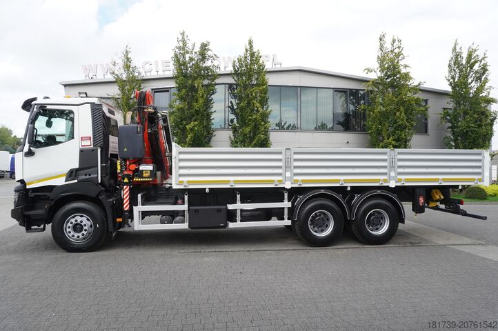 HDS vinçli 2 yönlü damperli kamyon Renault K380 6x4 / FASSI F175 crane 7.85 t