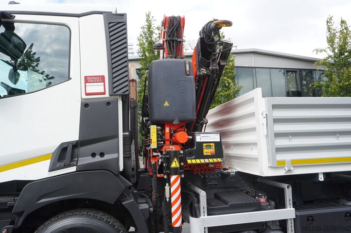HDS vinçli 2 yönlü damperli kamyon Renault K380 6x4 / FASSI F175 crane 7.85 t