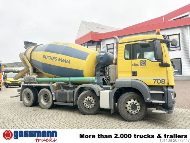 Impianto di betonaggio mobile MAN TGS 32.420 8x4 BB, Betonmischer Stetter ca. 9m³