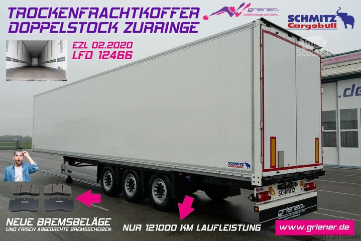 Semi-remorque fourgon SCHMITZ CARGOBULL SKO 24/ / DOPPELSTOCK / ZURRINGE /120t km 2,75 m