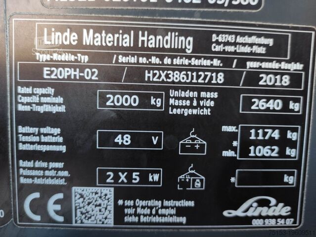 Elektrický – 4 kola Linde E20P-02-386 EVO