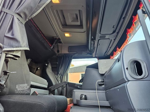 Camion cu platformă și prelată SCANIA G410 Volumen, Edscha, Hubdach+Tandemhänger