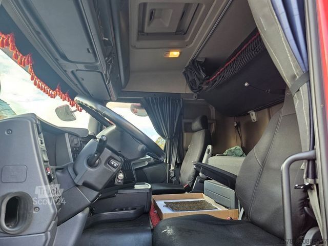 Camion cu platformă și prelată SCANIA G410 Volumen, Edscha, Hubdach+Tandemhänger