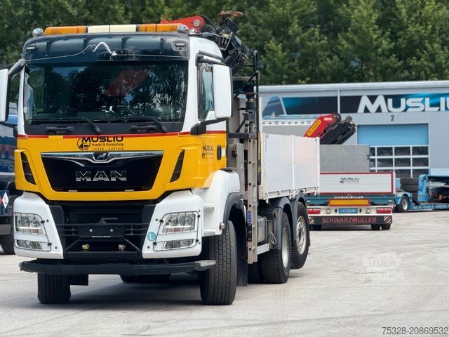 Platós teherautó MAN TGS 28.500 6X4/4 Wechselsystem LKW/SZM Kran Top