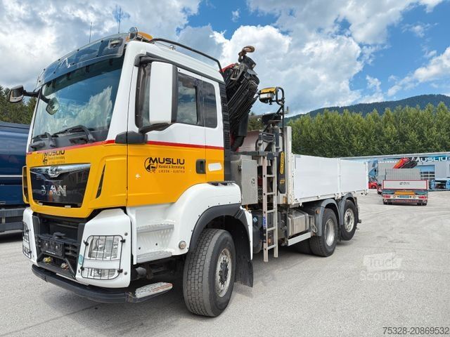 Platós teherautó MAN TGS 28.500 6X4/4 Wechselsystem LKW/SZM Kran Top