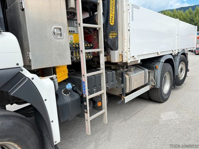 Platós teherautó MAN TGS 28.500 6X4/4 Wechselsystem LKW/SZM Kran Top