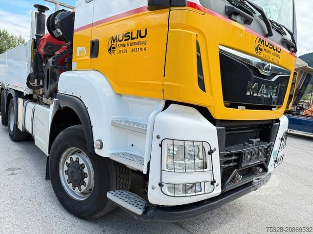 Platós teherautó MAN TGS 28.500 6X4/4 Wechselsystem LKW/SZM Kran Top
