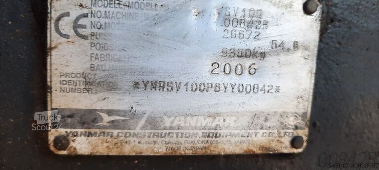 Mini bager Yanmar SV 100 Bagger Deutsche Maschine 1-Hand