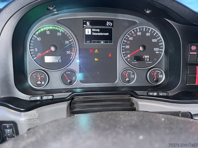 Tenteli düz yataklı kamyon MAN TGL 12.250 DOKA /Motorabtrieb/Anbauplatte