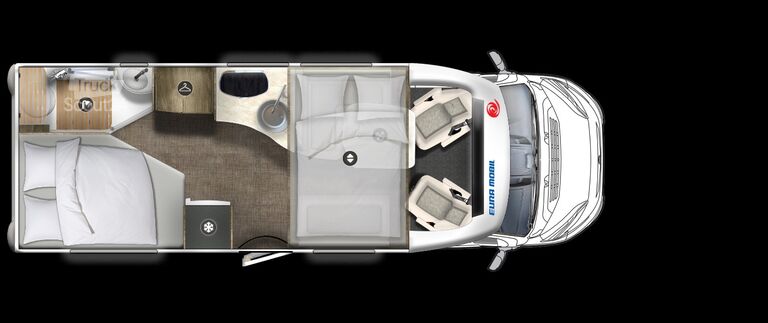 Halvintegrerad husbil EURA MOBIL PROFILA RS 675 SB, Maxi 4,4 t, Luftfederung