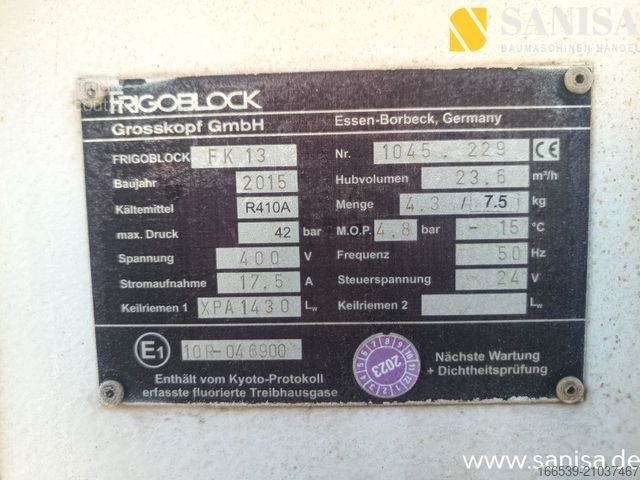Koelwagen met geïsoleerde laadbak MAN TGL8.180 /LBW Palfinger/Frigoblock FK13/2 Kammer