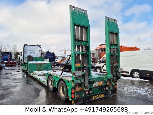 Low loader semitrailer DOLL T2H Forst Teleskop 5,7M *Funk|Rampen|2xLenkachse