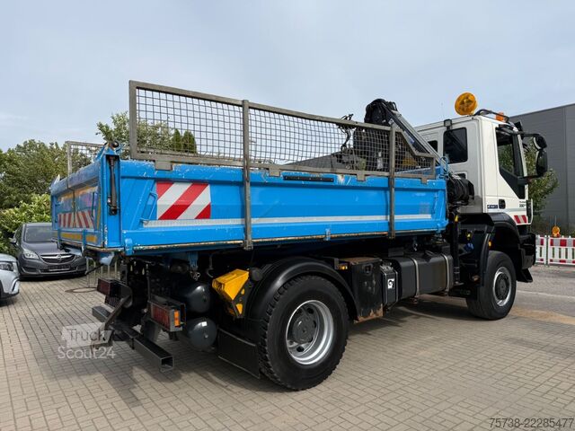 Üç taraflı damperli kamyon IVECO Trakker 330 4x4 Meiller Kipper+Hiab 088B-2 Funk