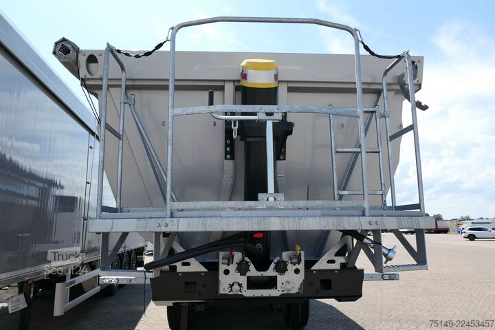 Semi-reboque basculante REISCH RHKS-SR, Stahl, 25m³, SAF, Luft-Lift, Rollplane
