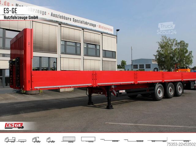 Remorque semi-plateforme de travail KÖGEL 3-Achs-Mega Chassis, Bordwände