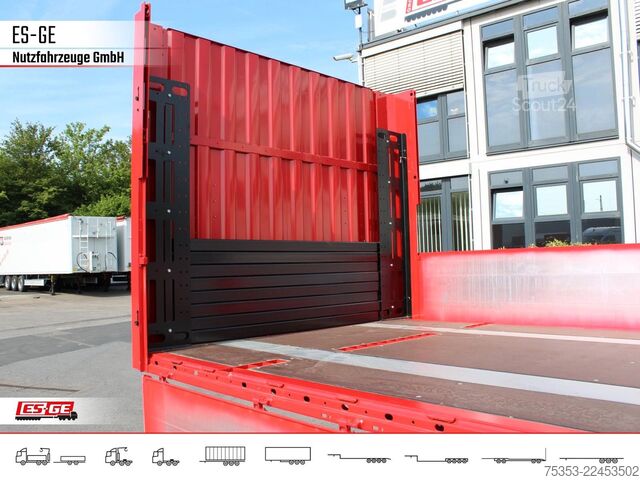 Remorque semi-plateforme de travail KÖGEL 3-Achs-Mega Chassis, Bordwände