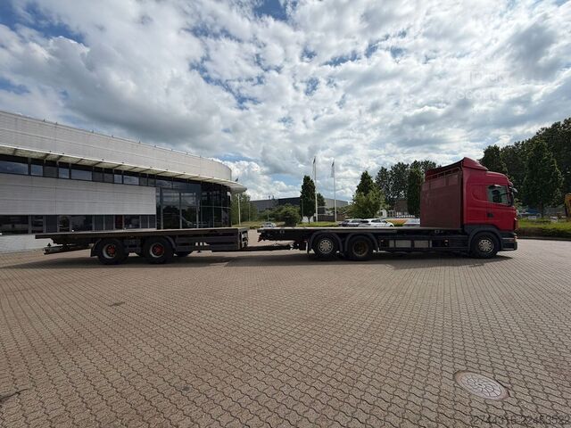 Lastebil med plan SCANIA R480 6X2 med kelberg