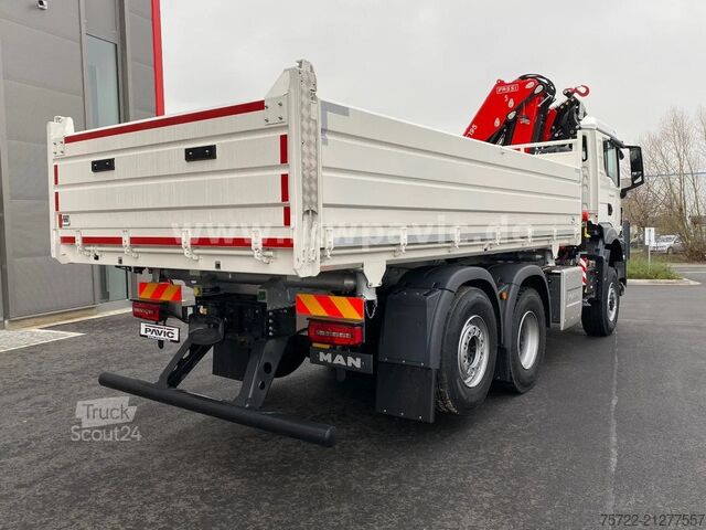 3-Seiten-Kipper MAN TGS 28.480 6x4-4 Krankipper Fassi F195A.2.24