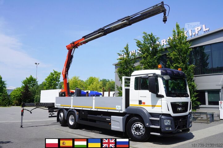 Burtowy z HDS MAN TGS 26.360 Flatbed / Fassi F175 7.7 T /