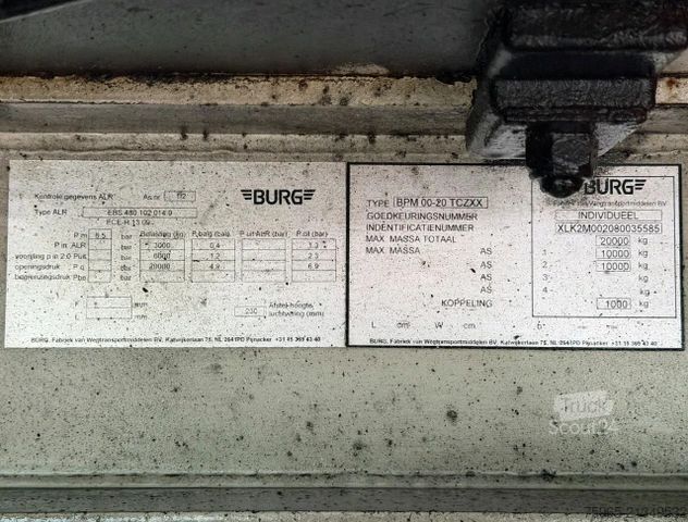 Remorque frigorifique Burg VAN BEUREN ISOLATED BOX SIDE DOORS TRS COOL