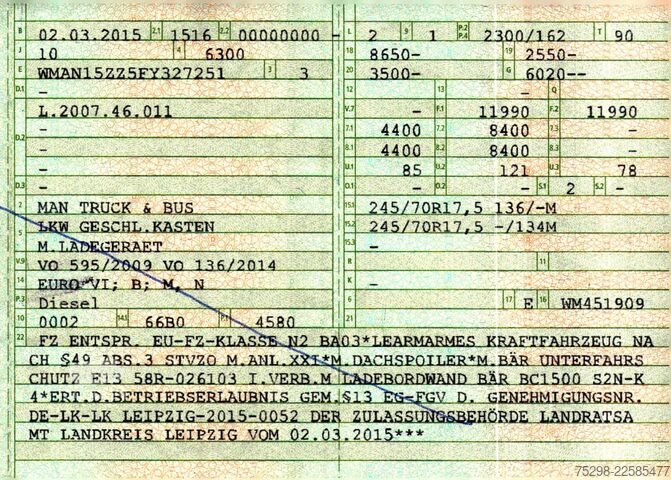 Фургон (вантажний автомобіль) MAN TGL 12.220 4X BL | Rückfahrkamera | Ladebordwand