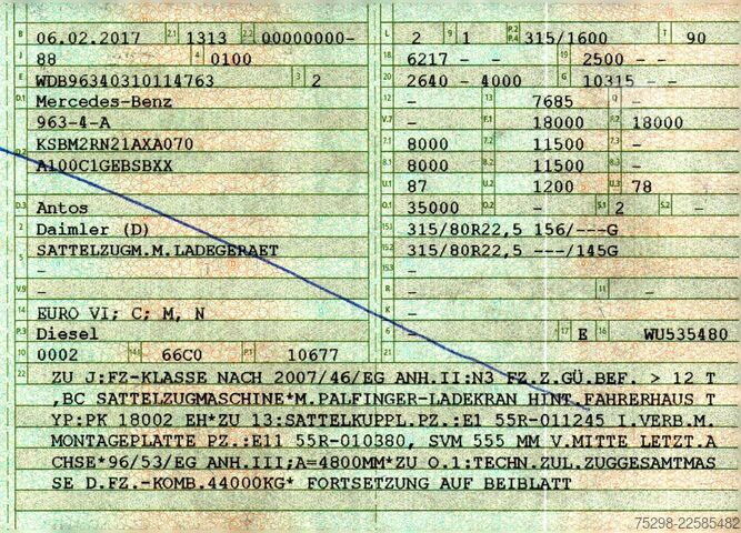 Standardni vlačilec MERCEDES-BENZ Antos 1843 ! Ret / KRAN Palfinger | Fernbedien.