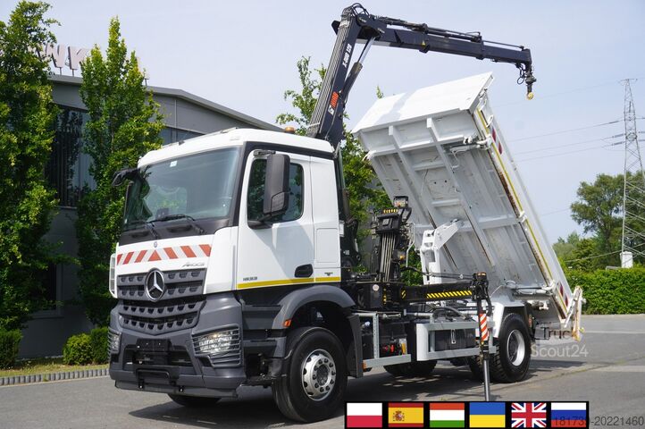 Basculant pe 3 laturi cu HDS Mercedes-Benz Arocs 1833 / 87,000 km!!! / Hds HIAB