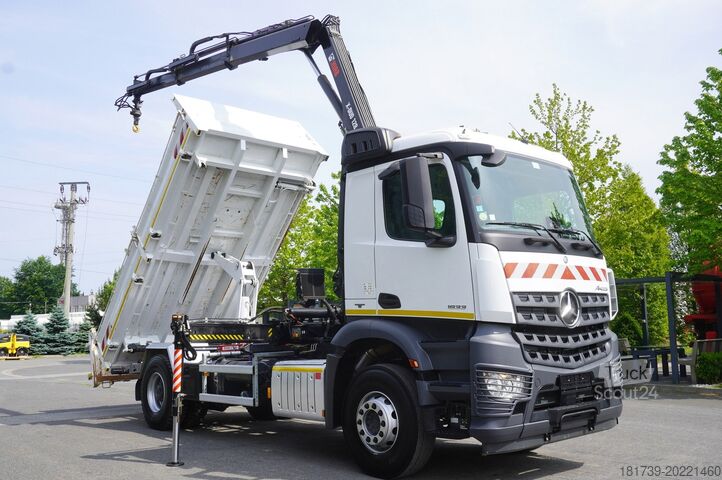 3stranný sklápěč s HDS Mercedes-Benz Arocs 1833 / 87,000 km!!! / Hds HIAB
