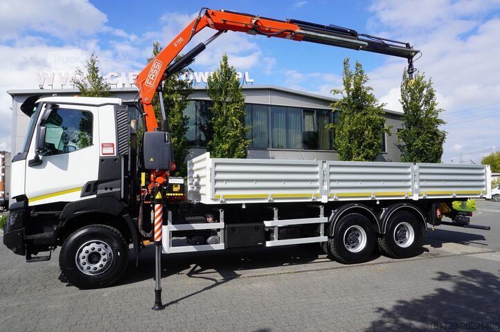 Benne basculante bilatérale avec grue HDS Renault K380 6x4 / FASSI F175 crane 7.85 t
