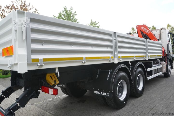 Benne basculante bilatérale avec grue HDS Renault K380 6x4 / FASSI F175 crane 7.85 t