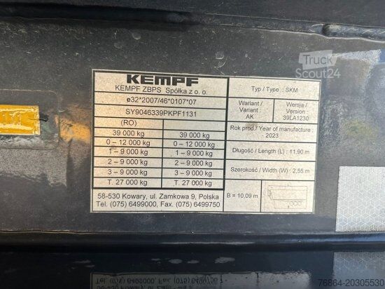 Pašizgāzēja puspiekabe KEMPF SKM 39 ALU-KASTENMULDE 55M³ ROLLPLANE