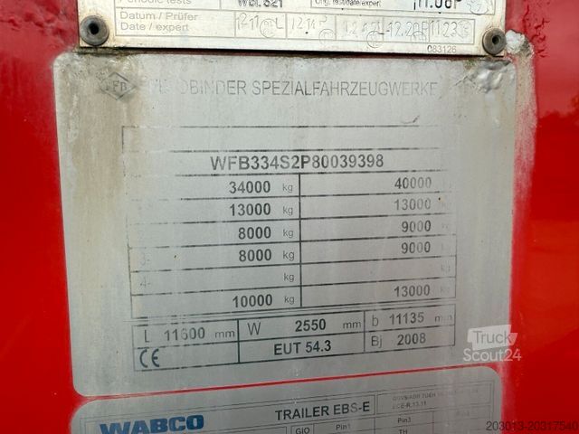Silo puspieka FELDBINDER EUT 54.3 liegend. Silo 54.000 Liter 3 Achs