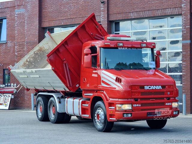 Kipper Scania T124-420 6x4 - Tipper - Retarder - Full steel -...