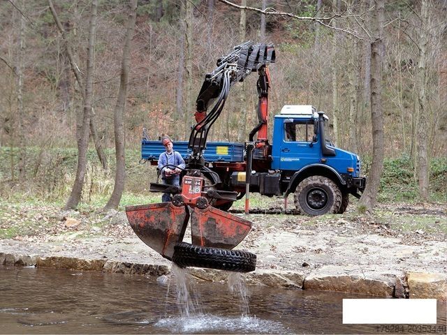 Autre UNIMOG U5000 Kran Forst Kabelbau Kommunal Vollausstatt.